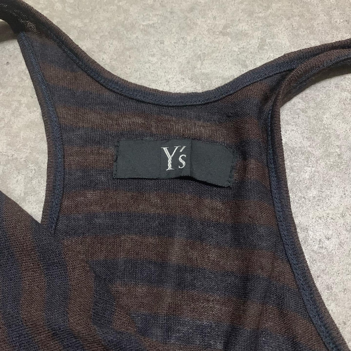 Y’s (Yohji Yamamoto Striped) Tie Shoulder Tank Top - 3