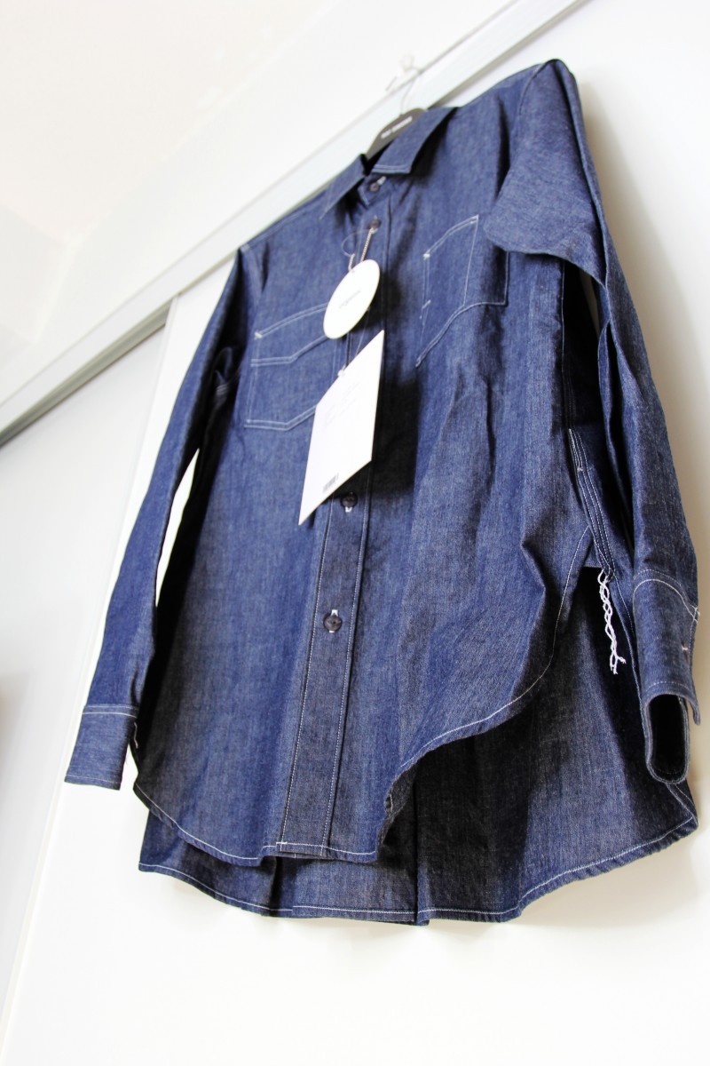 BNWT AW20 FUMITO GANRYU PLEATED DENIM SHIRT 2 - 7