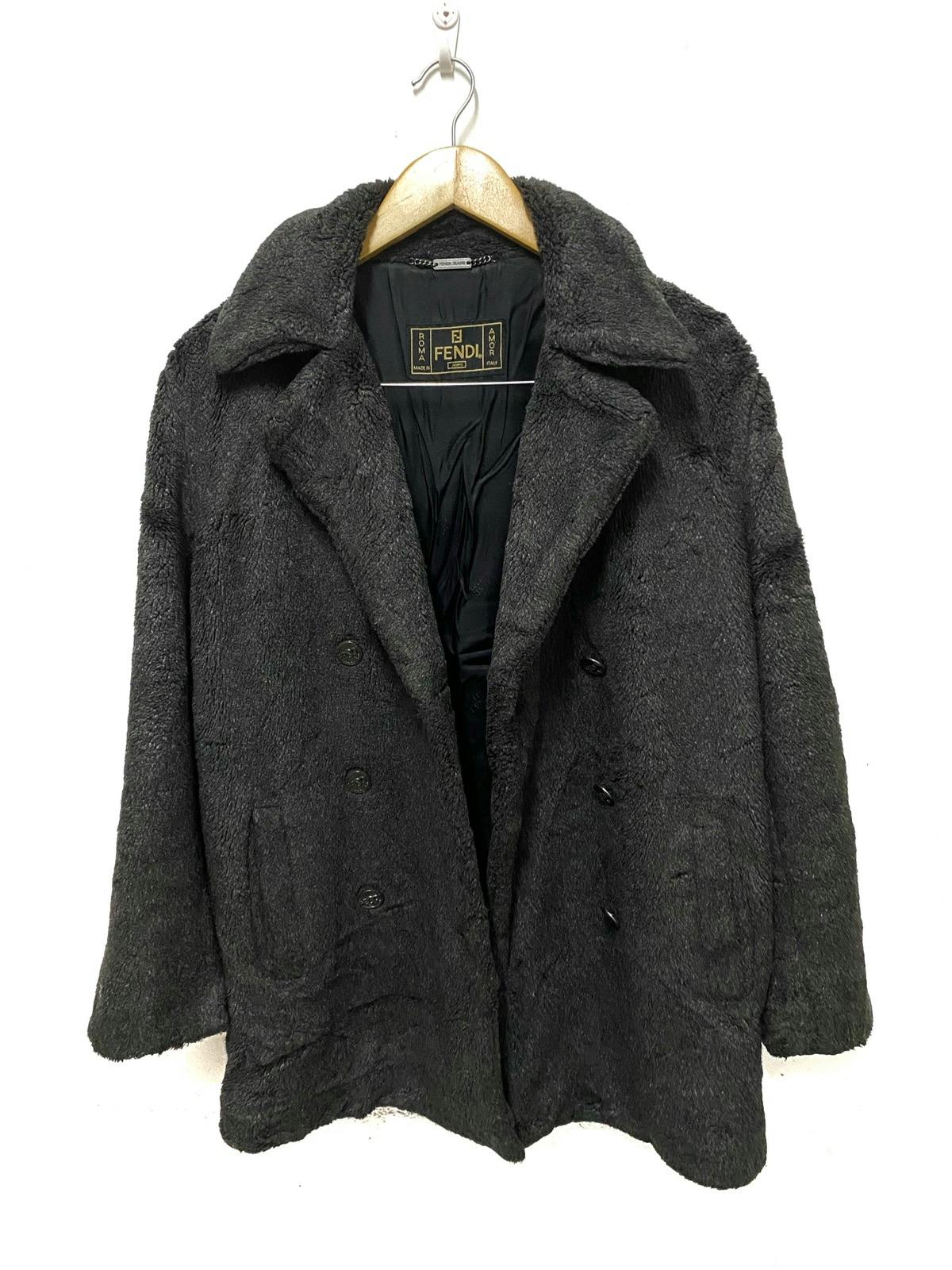 FENDI Jeans Boa Coat/ Fur Jacket Made in Italy - 14