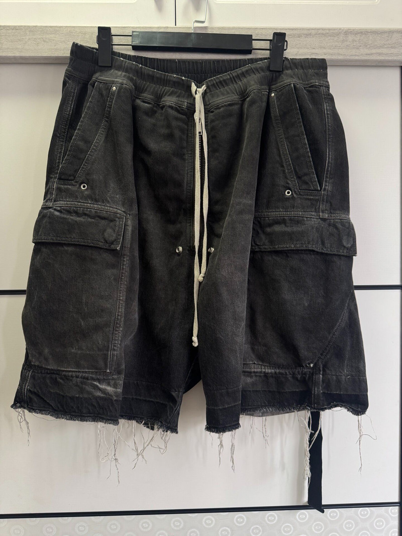 Rick Owens 23SS Pants Gray Cargo Shorts - 1