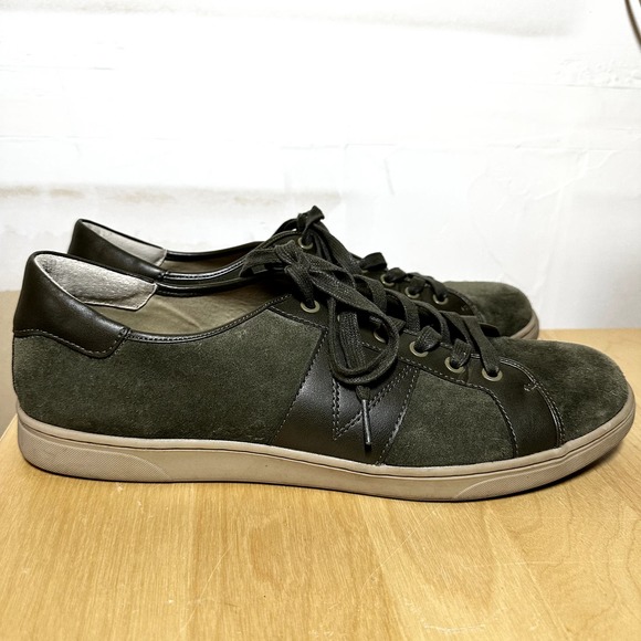 Vionic Jerome Suede Sneakers Low Top Lace Up Arc Support Leather Lining Green 13 - 3