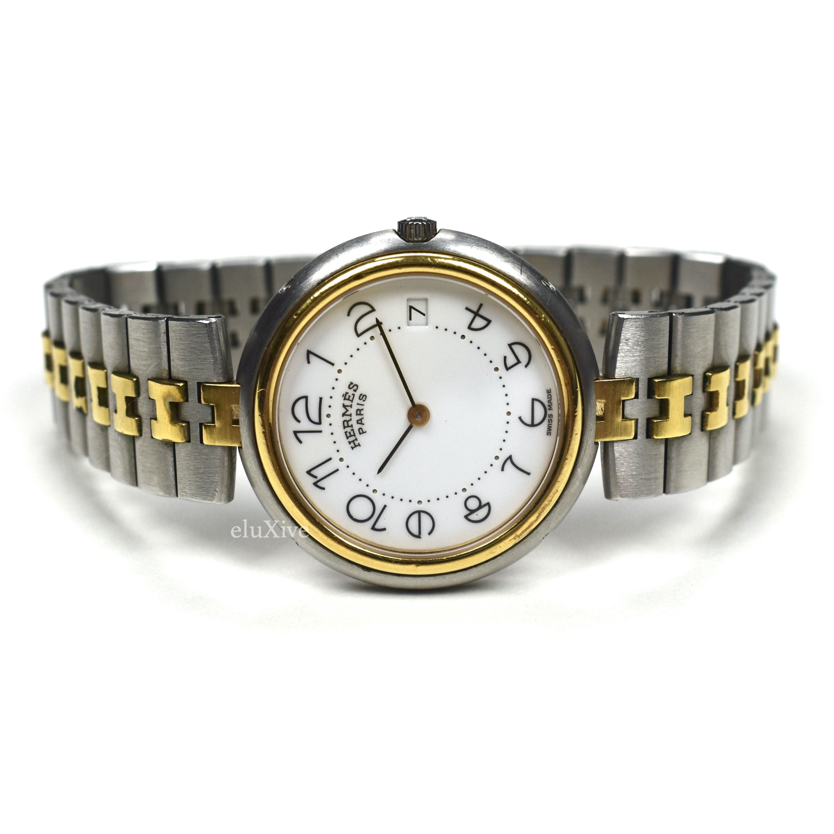 Hermes Gold/Steel White Dial Profile Watch 33mm - 1