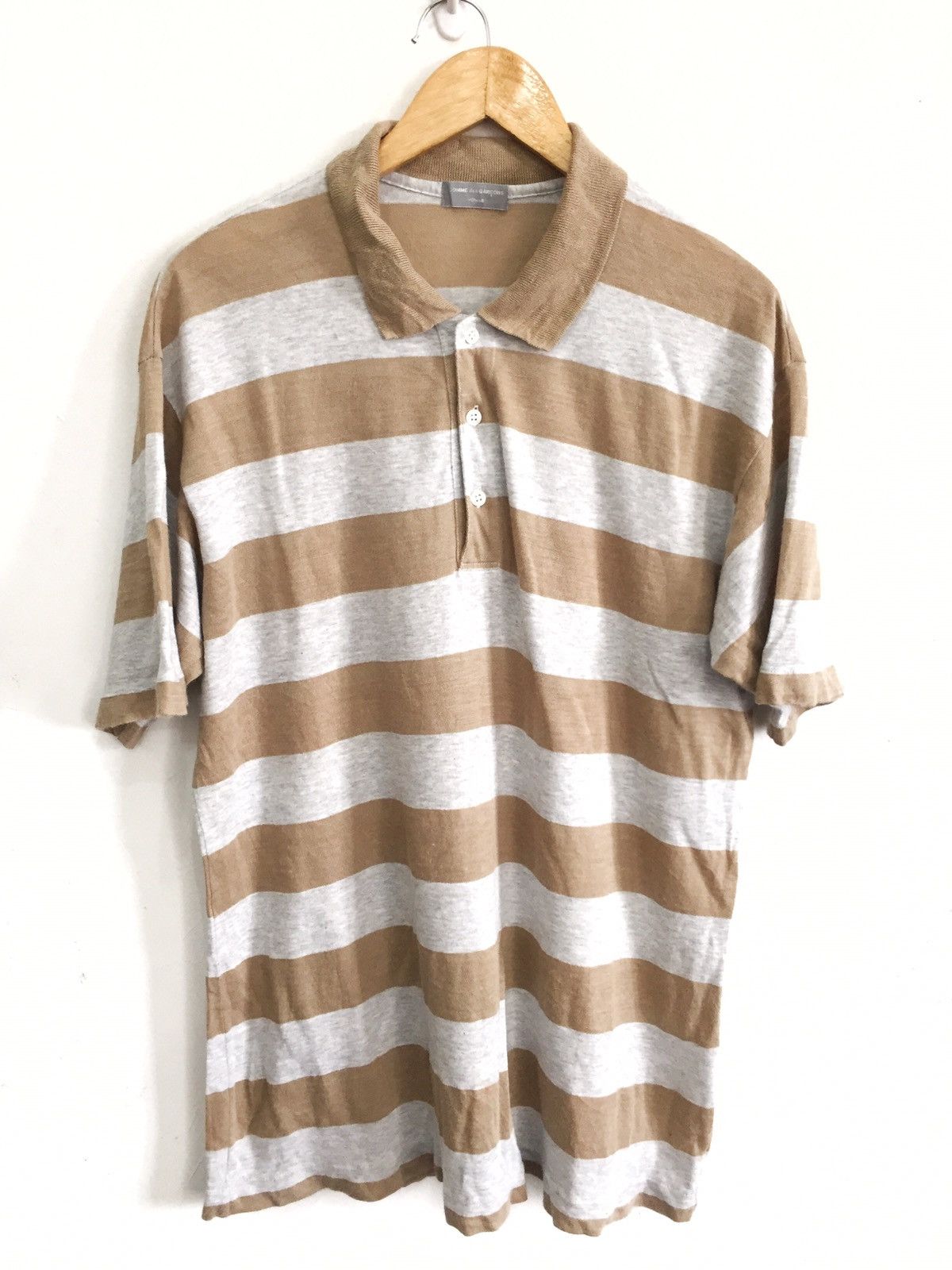 SS97 Comme des Garçons Home Jail Stripe Polo Shirt - 1