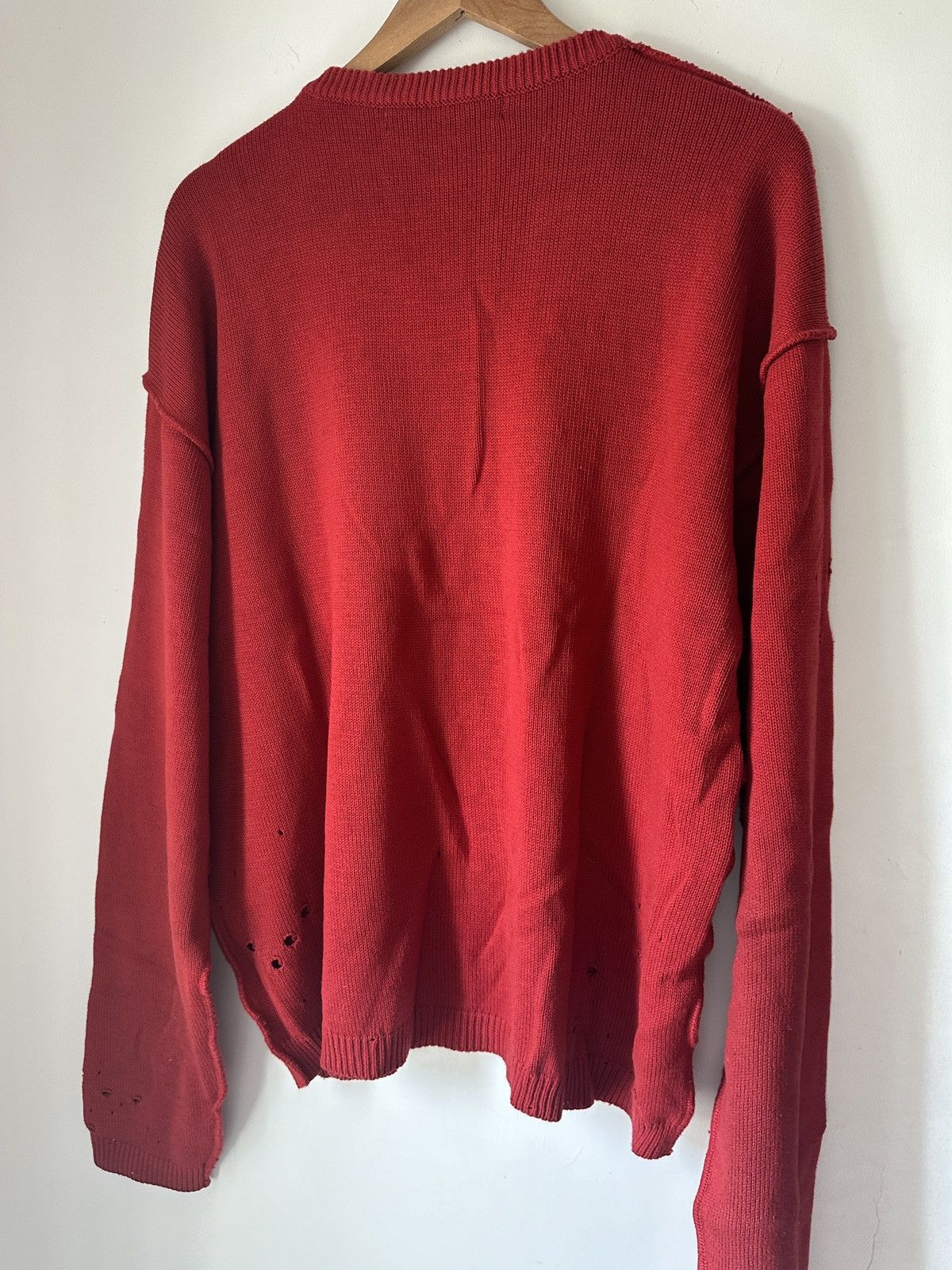MISBHV Distressed Knitted Red Sweater - 4