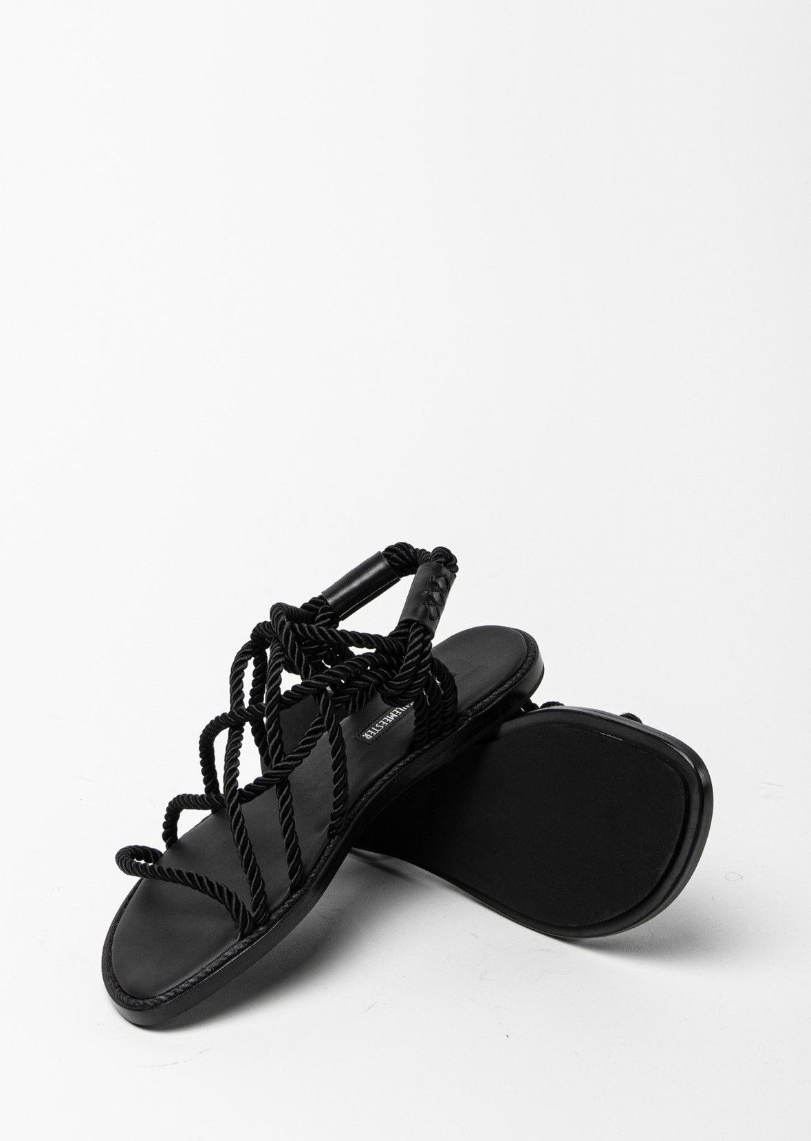 Ann Demeulemeester Rope and Leather Sandals (Tuscon Nero) - 4