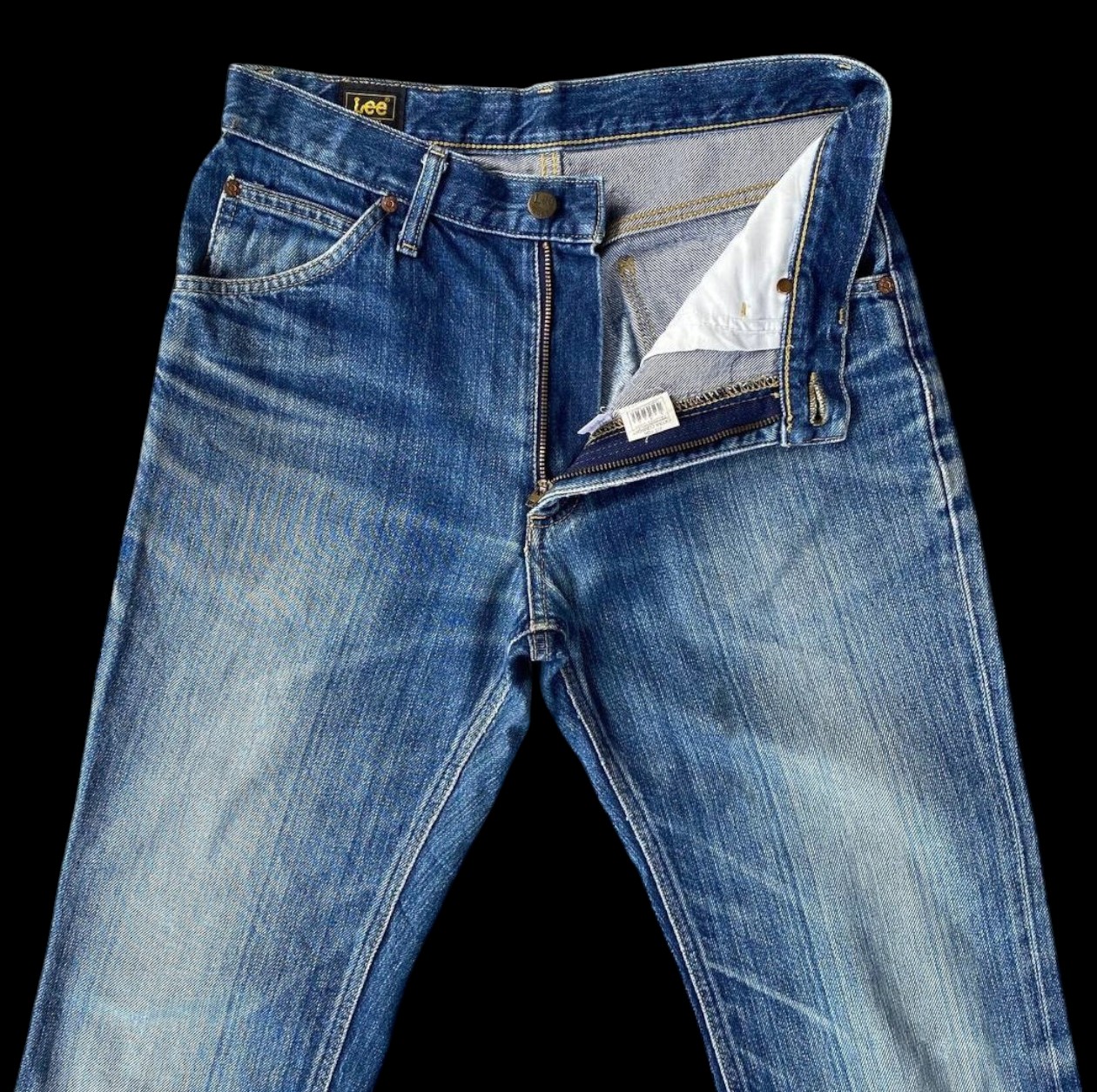 FLARED DENIM FROM VINTAGE LEE RIDERS 90s FLARED DISTRESSED DENIM DAMAGED LEG BLUEWASH IN WAIST W30X3 - 8