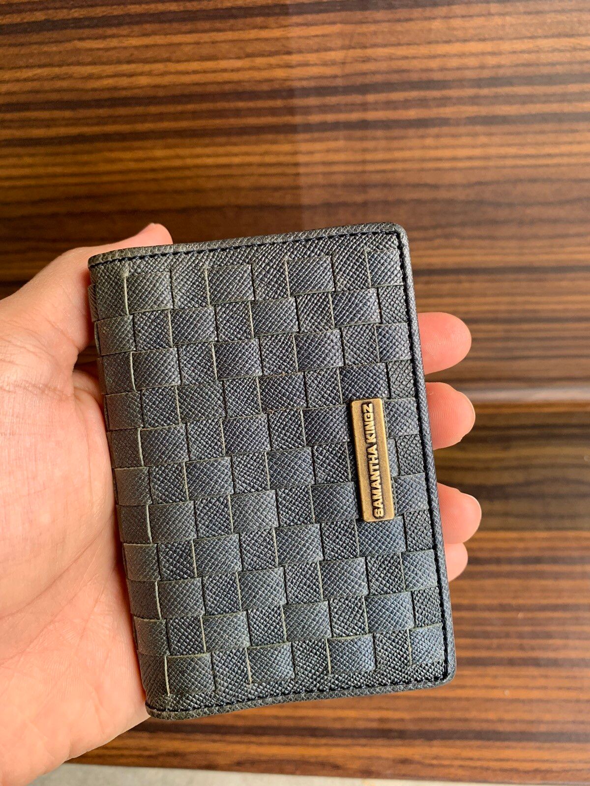 Vintage - Samantha kingz Leather Card Holder small Wallet Bottega styl - 7