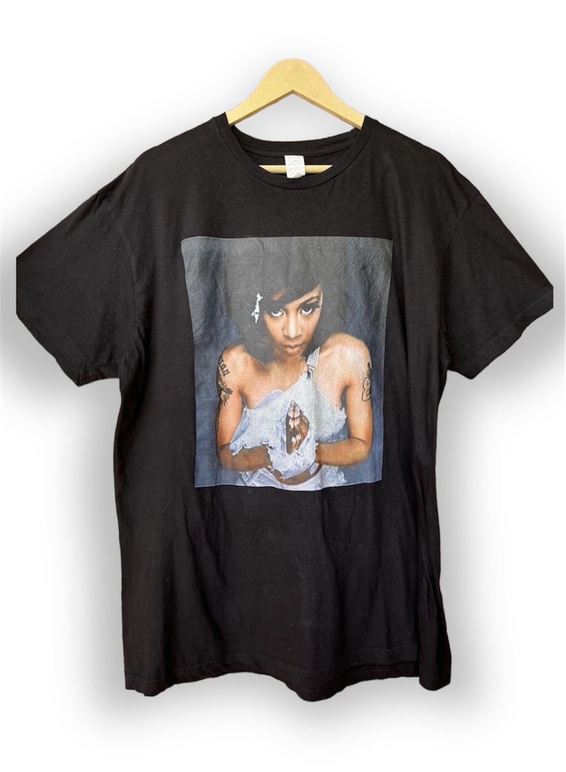 Vintage Lisa Lopes TLC Left Eyes Black TShirt 90s Legend - 1