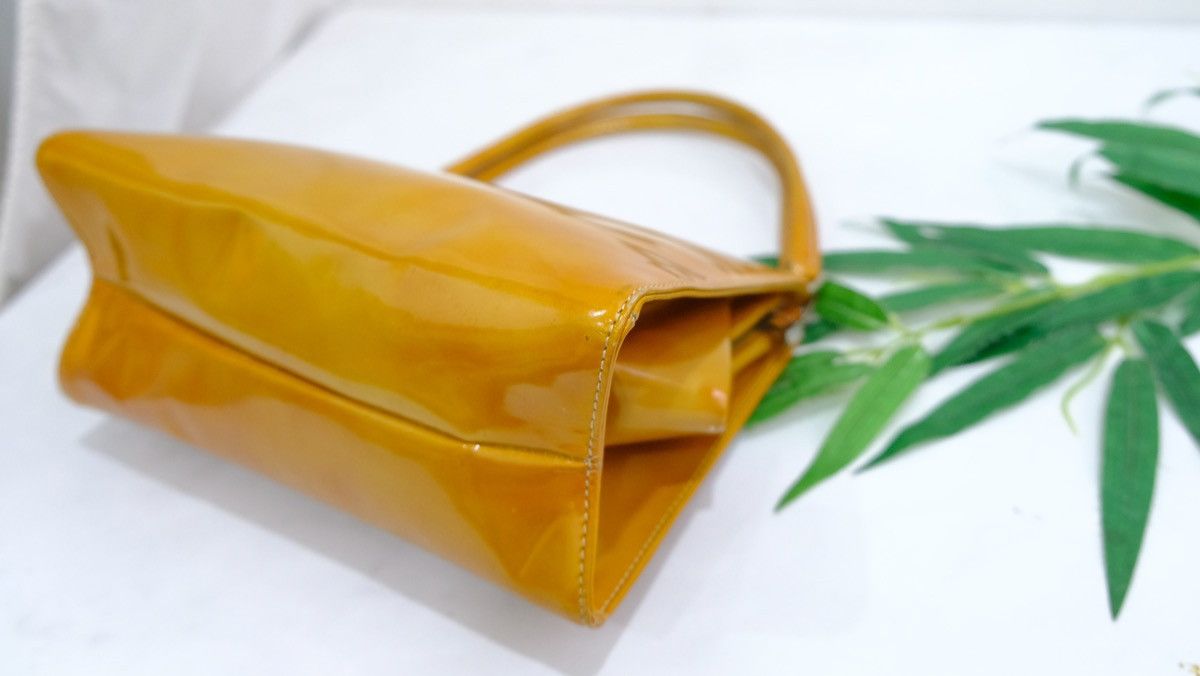 Authentic Prada handbag yellow pattern leather - 12