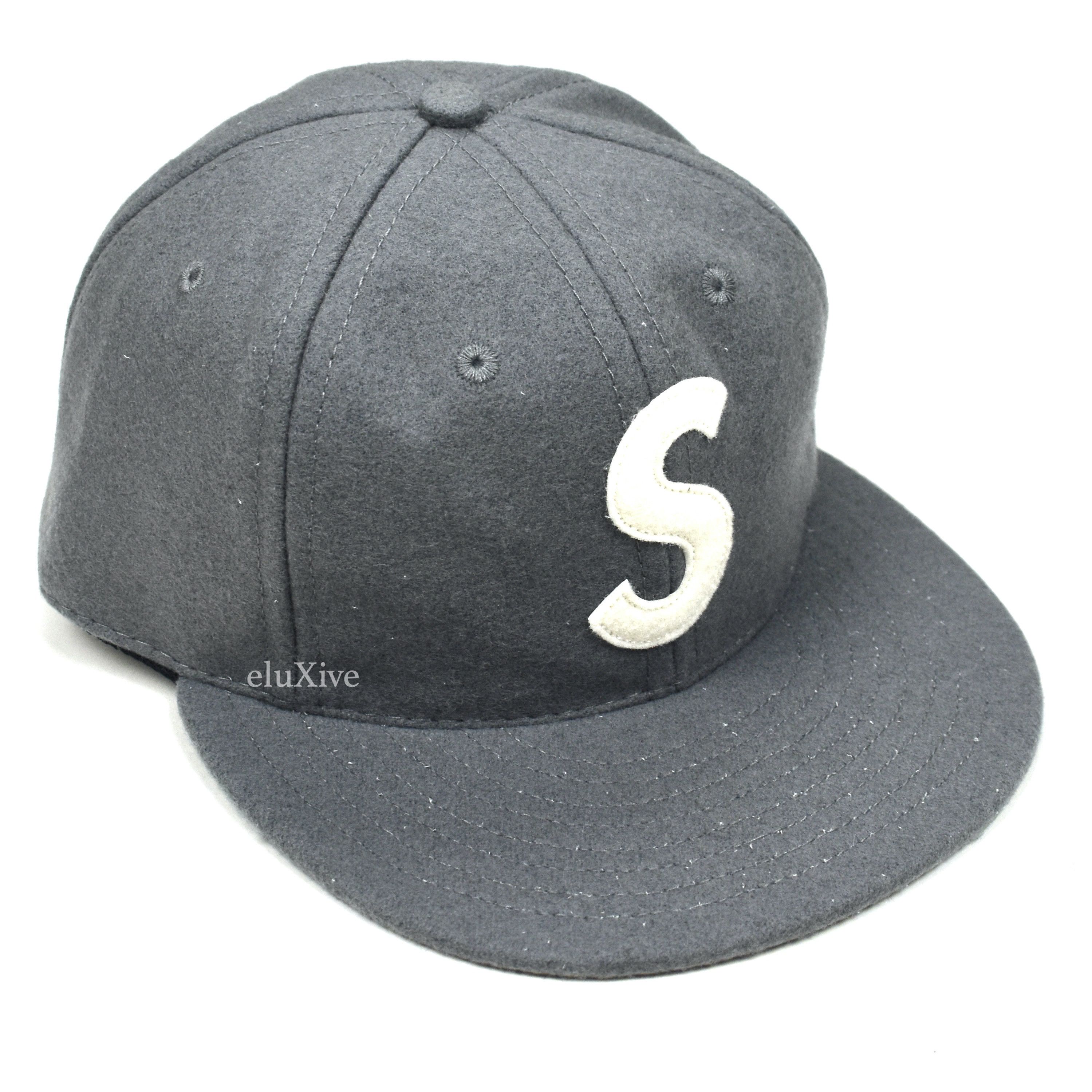 Supreme Ebbets Field Flannels Gray Wool S Logo Fitted Hat DS - 1