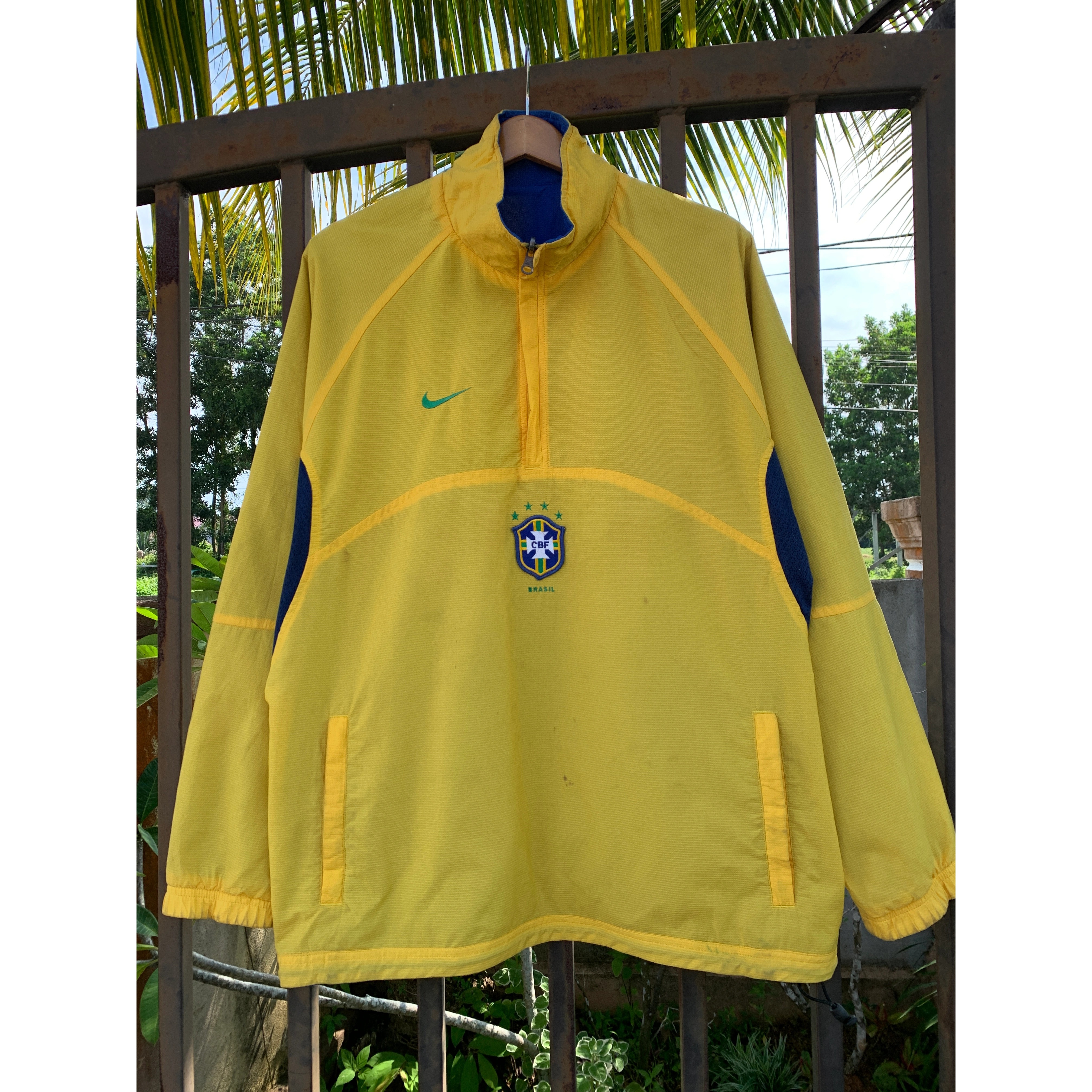 Nike Vintage 90s Nike Brasil Reversible Half Zipper Jacket, deeganungbundle