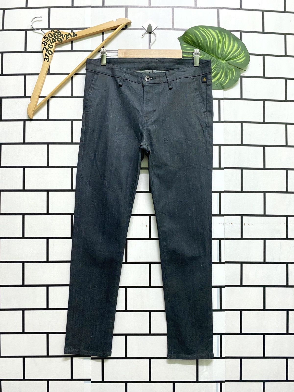 Japanese Brand - Japan THE 1St FLOOR Waxed Low Rise Skinny Pants - 1