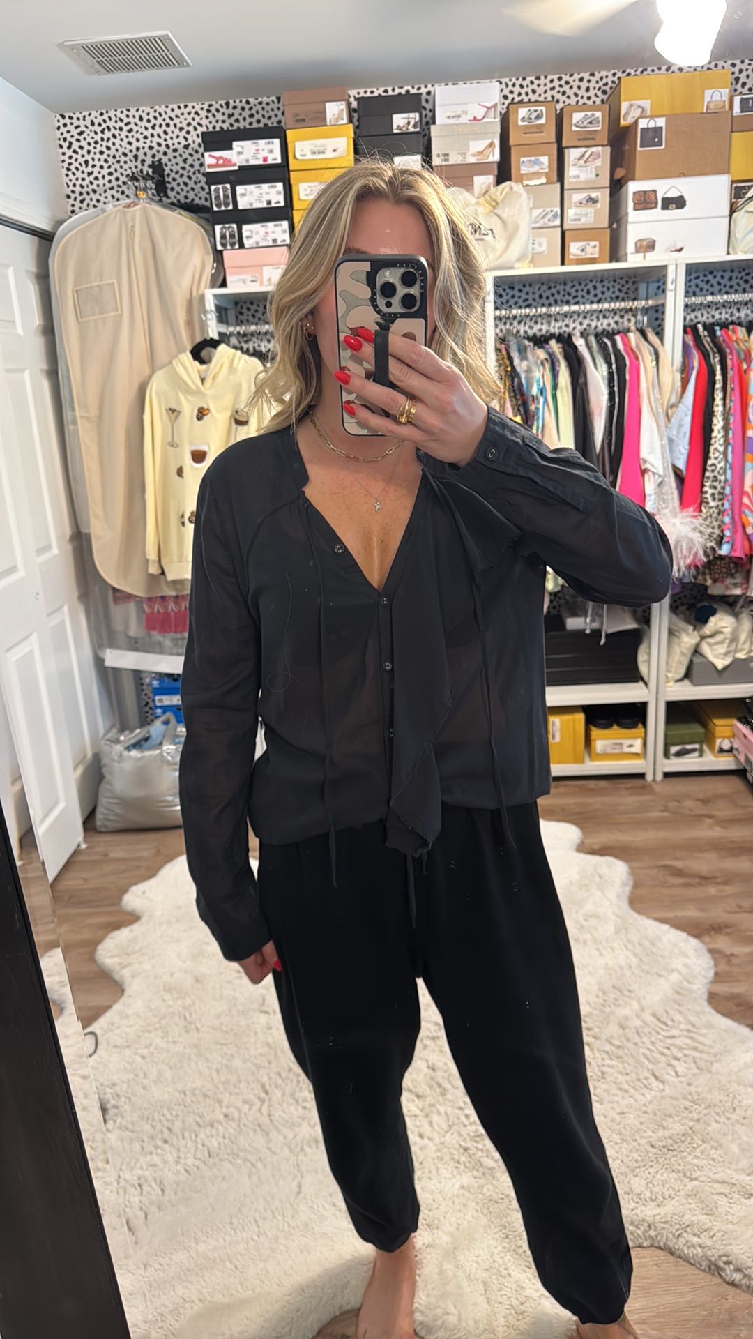 All Saints Black Ruffle Top - 4