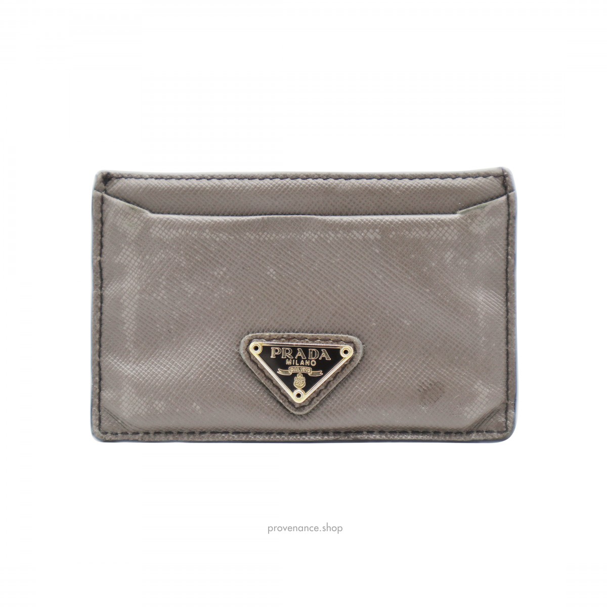 Prada Cardholder Wallet - Grey Saffiano Leather - 1