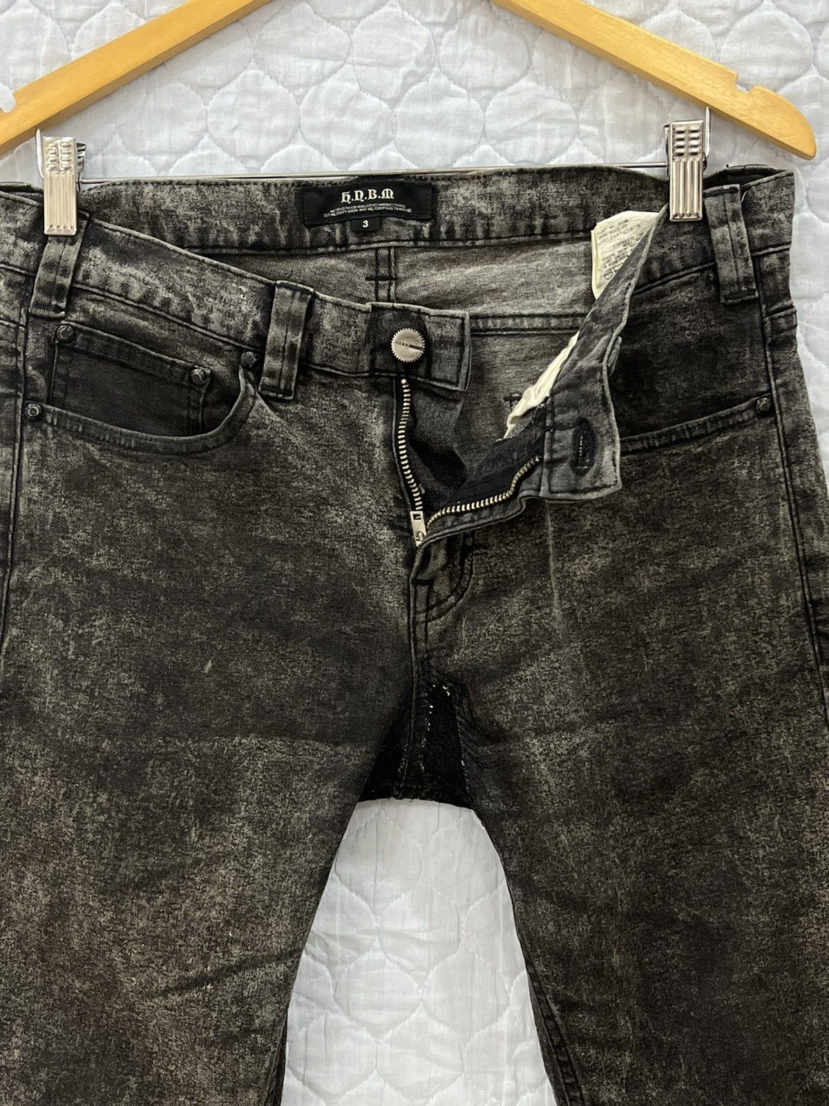 Japanese Brand - C. HNBM ACID WASH SKINNY ELASTIC DENIM - 7