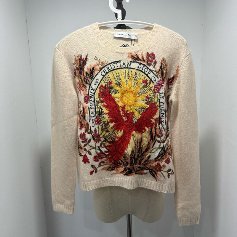 Dior Embroidered Logo Cashmere Sweater - 1