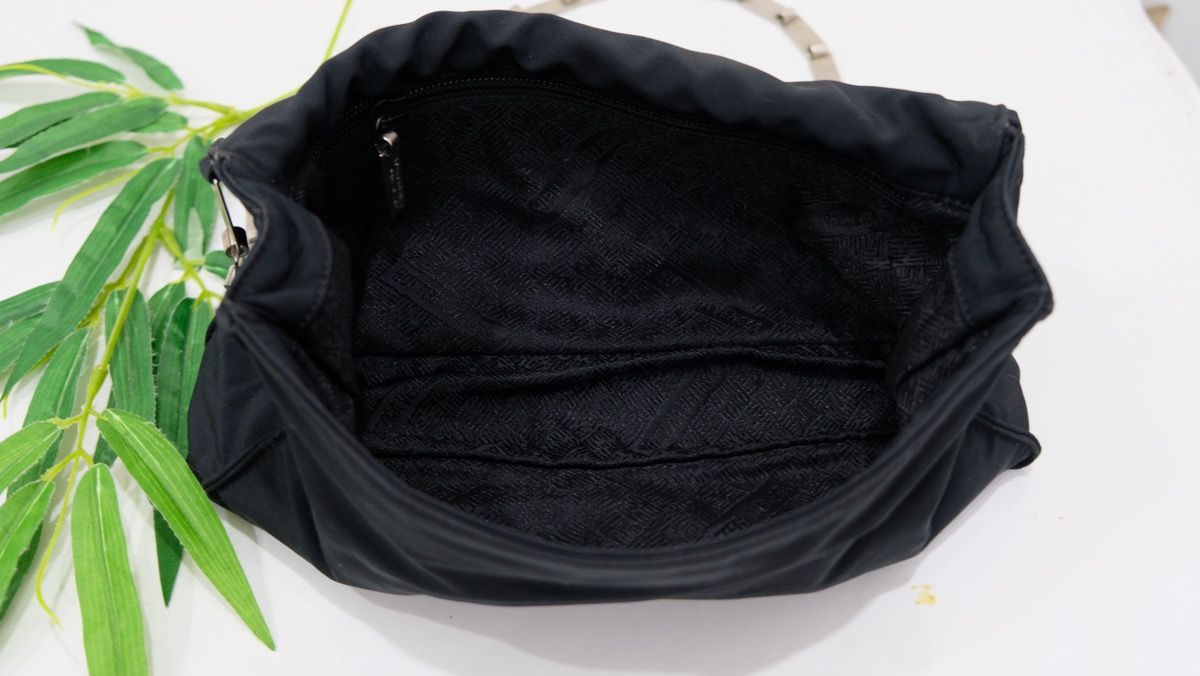 Vintage Bottega veneta Black Nylon Shoulder bag Chain sling - 8