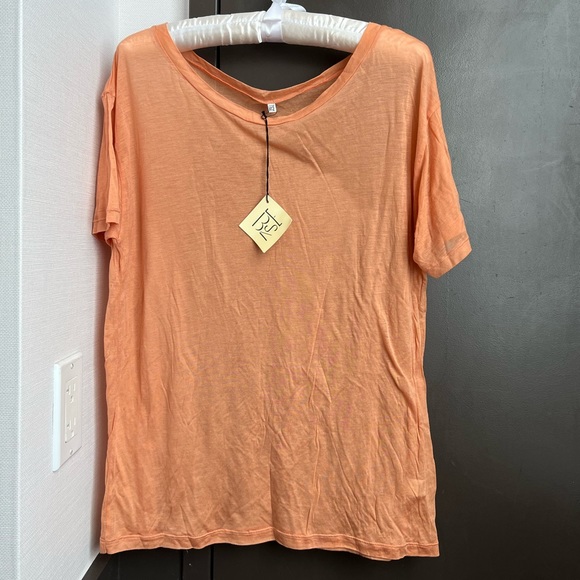 Baserange Silk Alda Orange Cupro Loose Tee NWT - 2