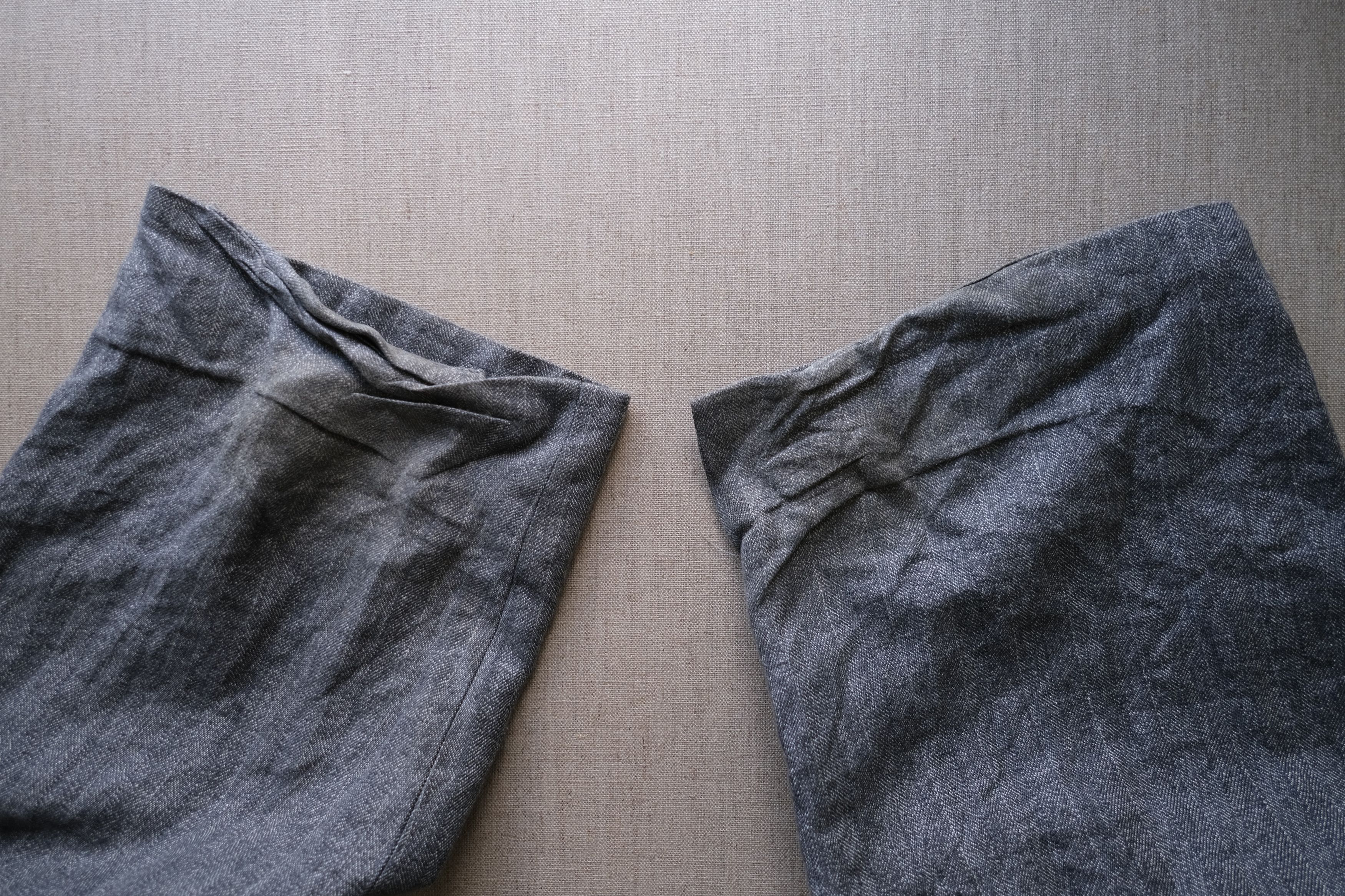 1980s-90s Linen-Cotton Distressed Double Tuck Pants - 12