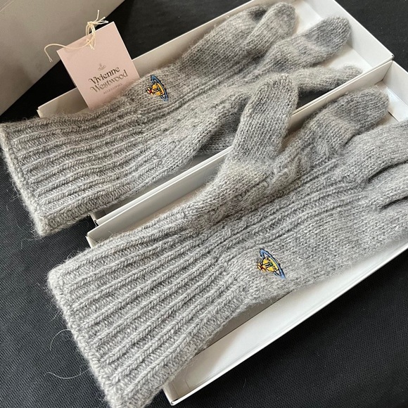 Vivienne Westwood Orb Logo Wool Gloves - 4