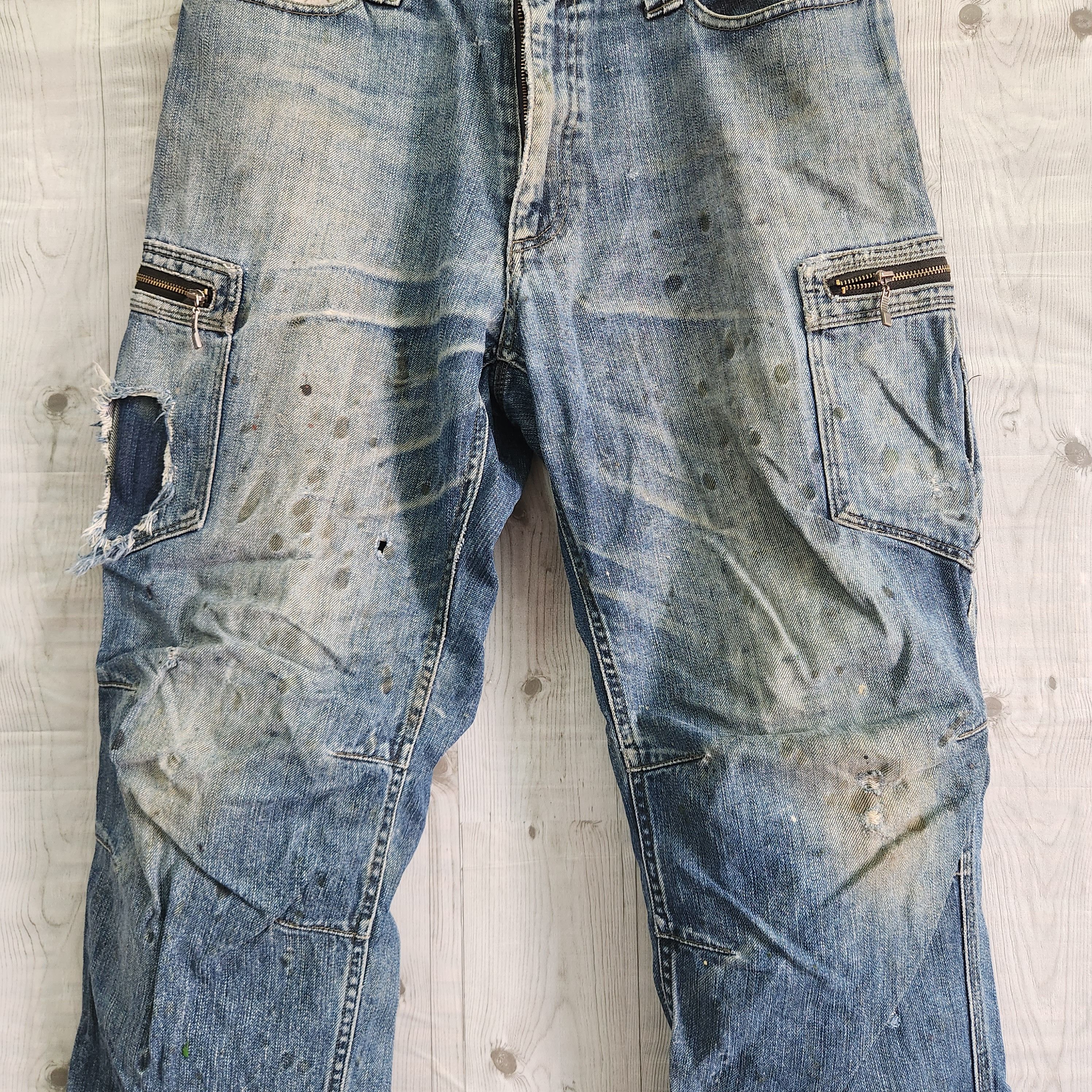 Vintage - Japan Fujiyama Distressed Denim Cargo Jeans - 7