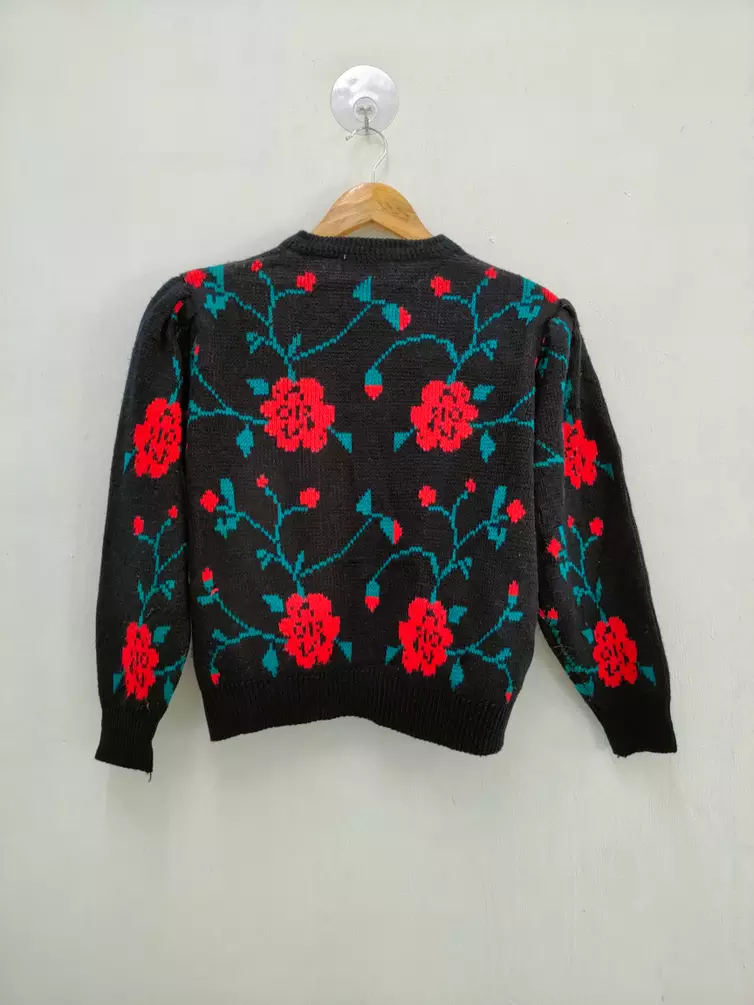 Homespun Knitwear - Rose Flower Cardigan - 3