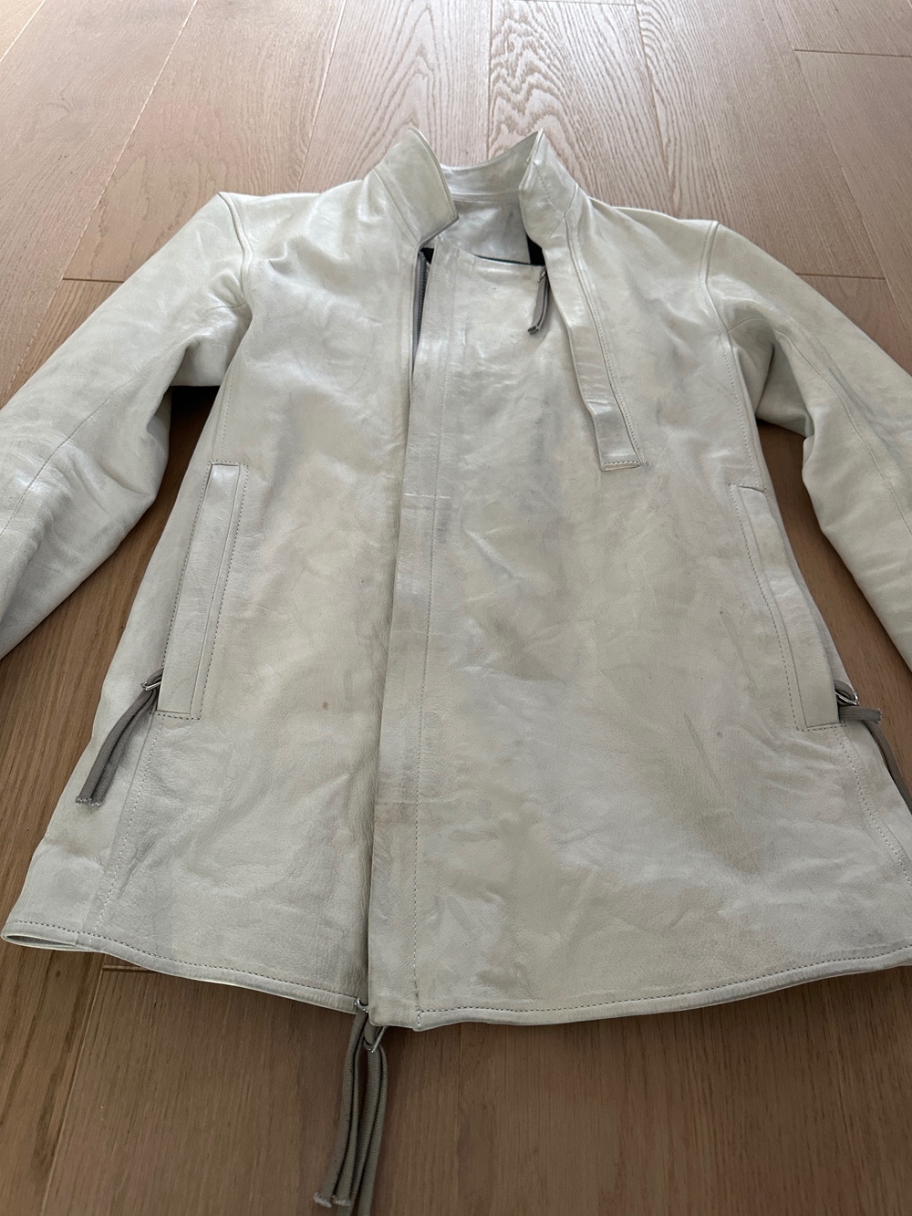 Boris Bidjan Saberi light grey leather jacket J3 - 3