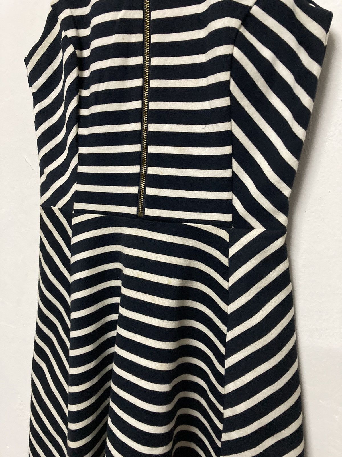 Michael Kors Sleeveless Striped Front Zip A Line Women Dress - 6