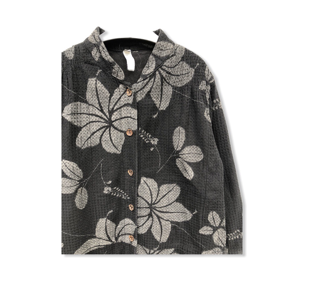Japanese Brand - Japanese Traditional Overprint Flower Japanese Fabric Jacket - 2