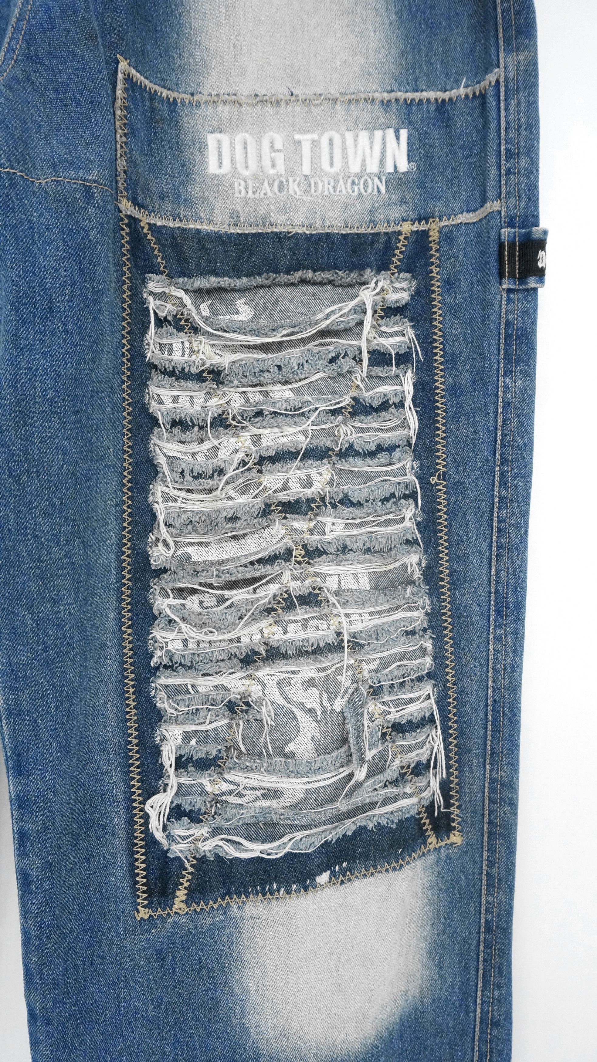 Distressed Denim - 🔥 90s Vintage DOGTOWN Distressed Baggy Worn Jeans - 7