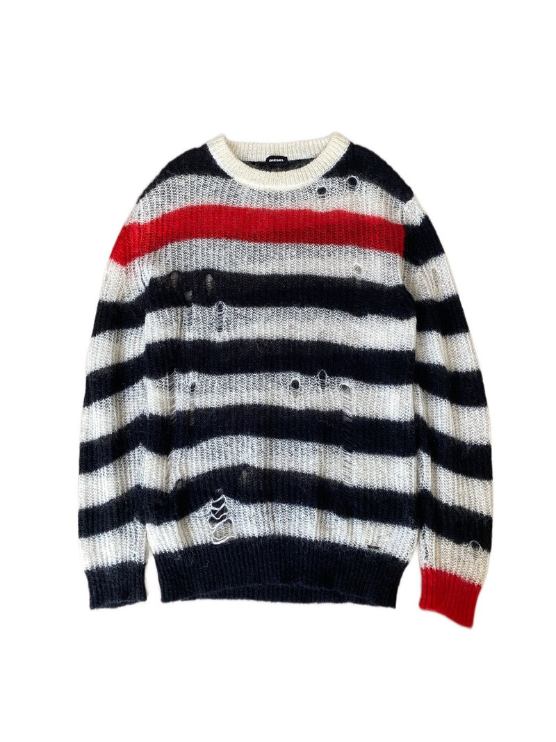 DIESEL DISTRESSED PUNK KNIT SWEATER - 1
