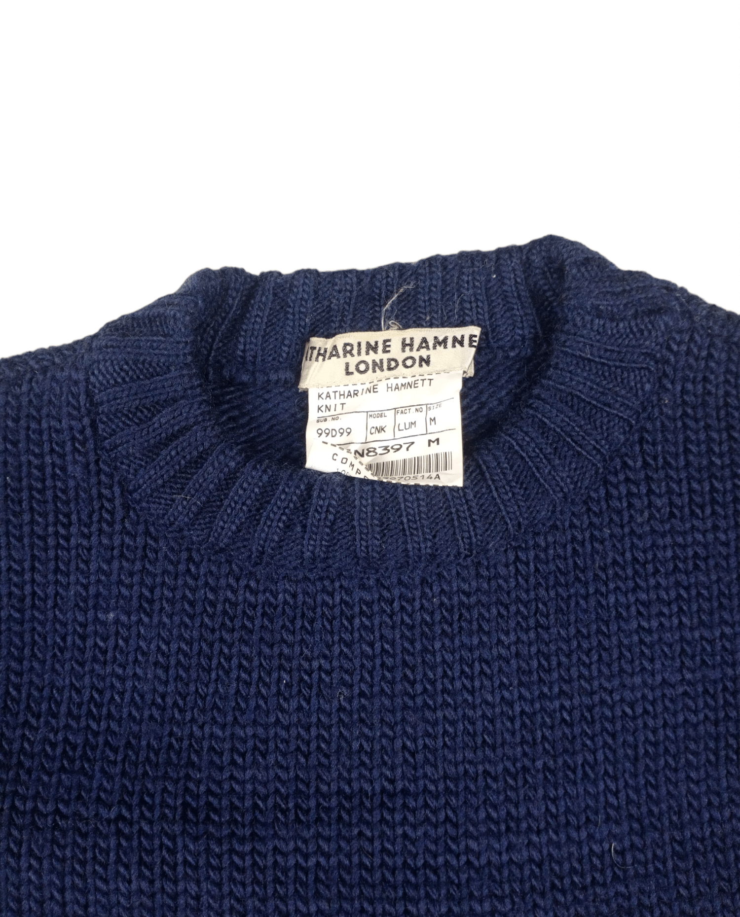 Katharine Hamnett London - 💥RARE💥Vintage Katharine Hamnett Cable Knit  Wool Sweatshirt