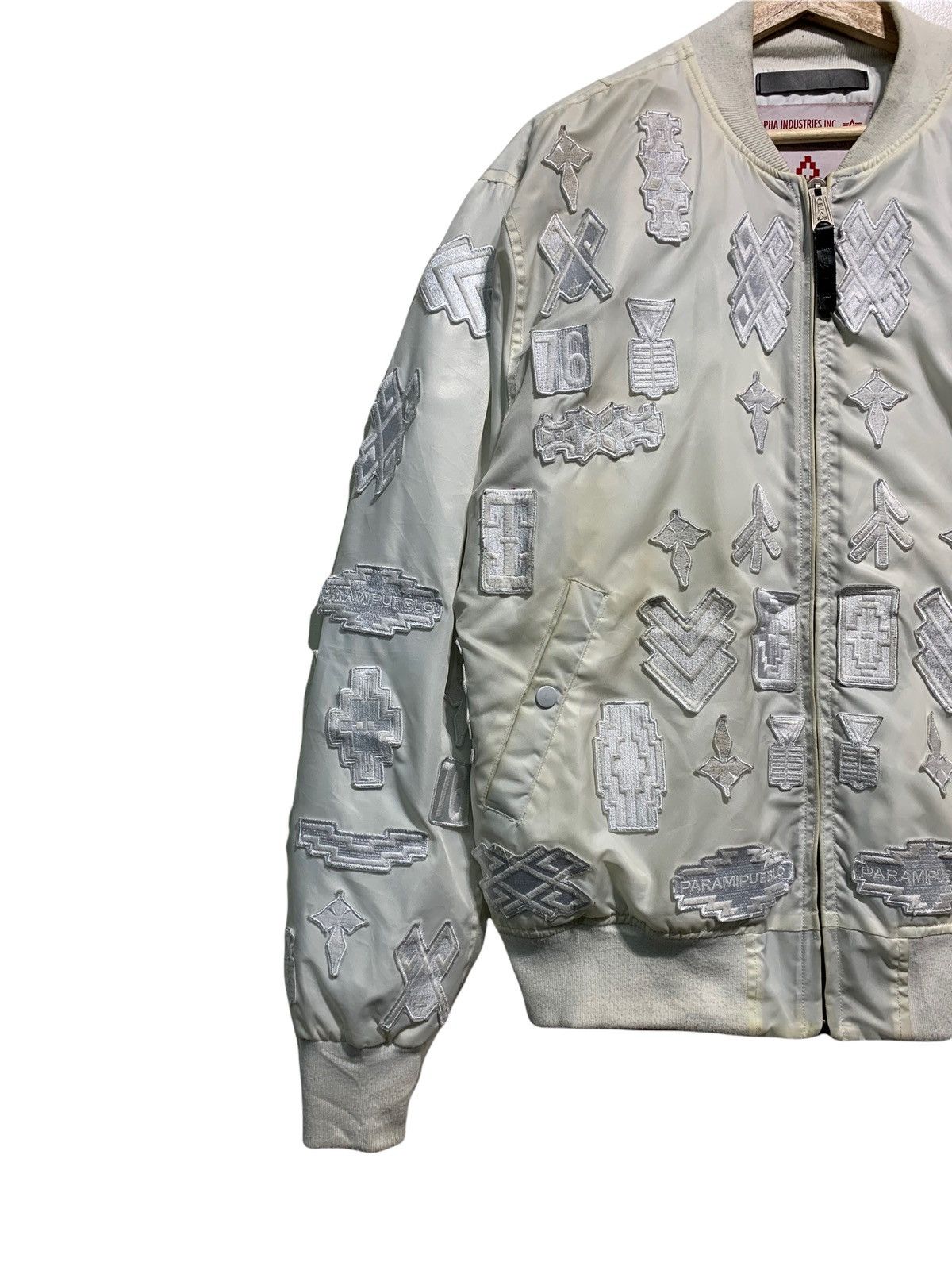 🔥MARCELO BURLON X ALPHA IND WHITE PATCHES EMBROIDERY JACKETS - 4