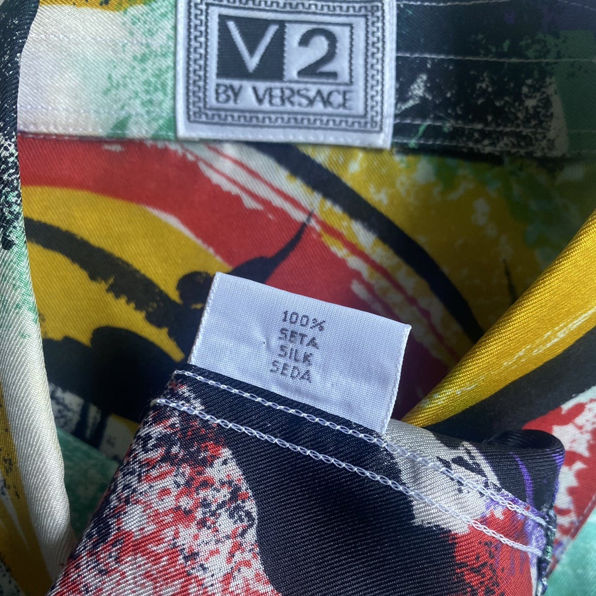 Vintage 90’s V2 Versace Silk Print Shirt - 3