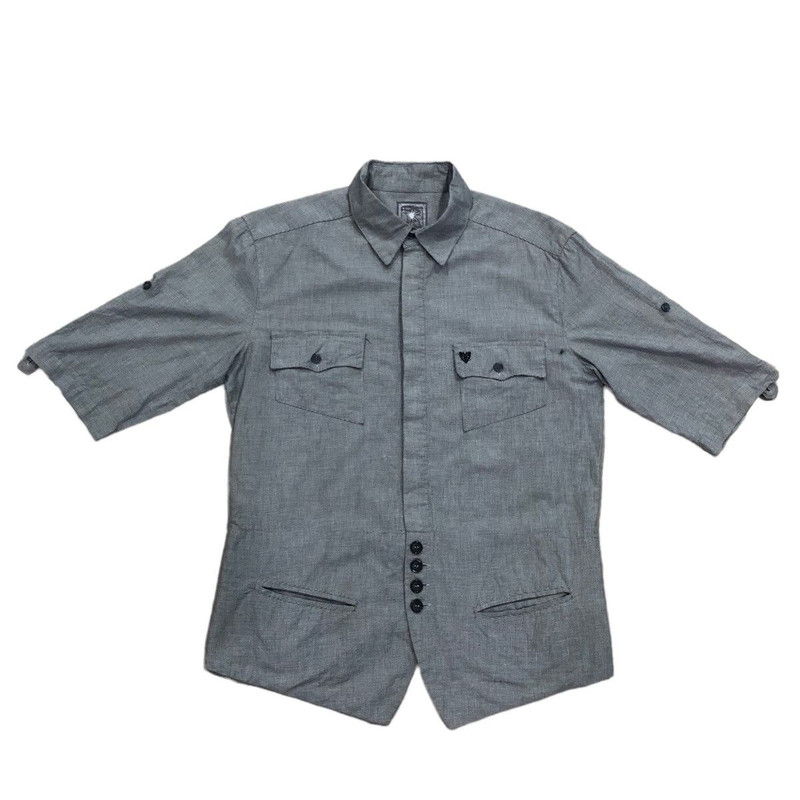 Miharayasuhiro Button Up Shirt Back Cinch Belt 4 Pockets - 1