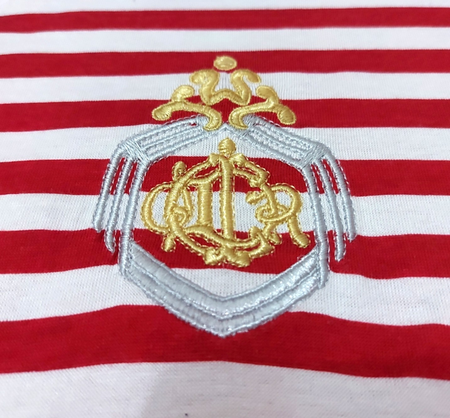 Christian Dior Monsieur - RARE! VTG CHRISTIAN DIOR SPORTS EMBROIDERED LOGO STRIPED - 7