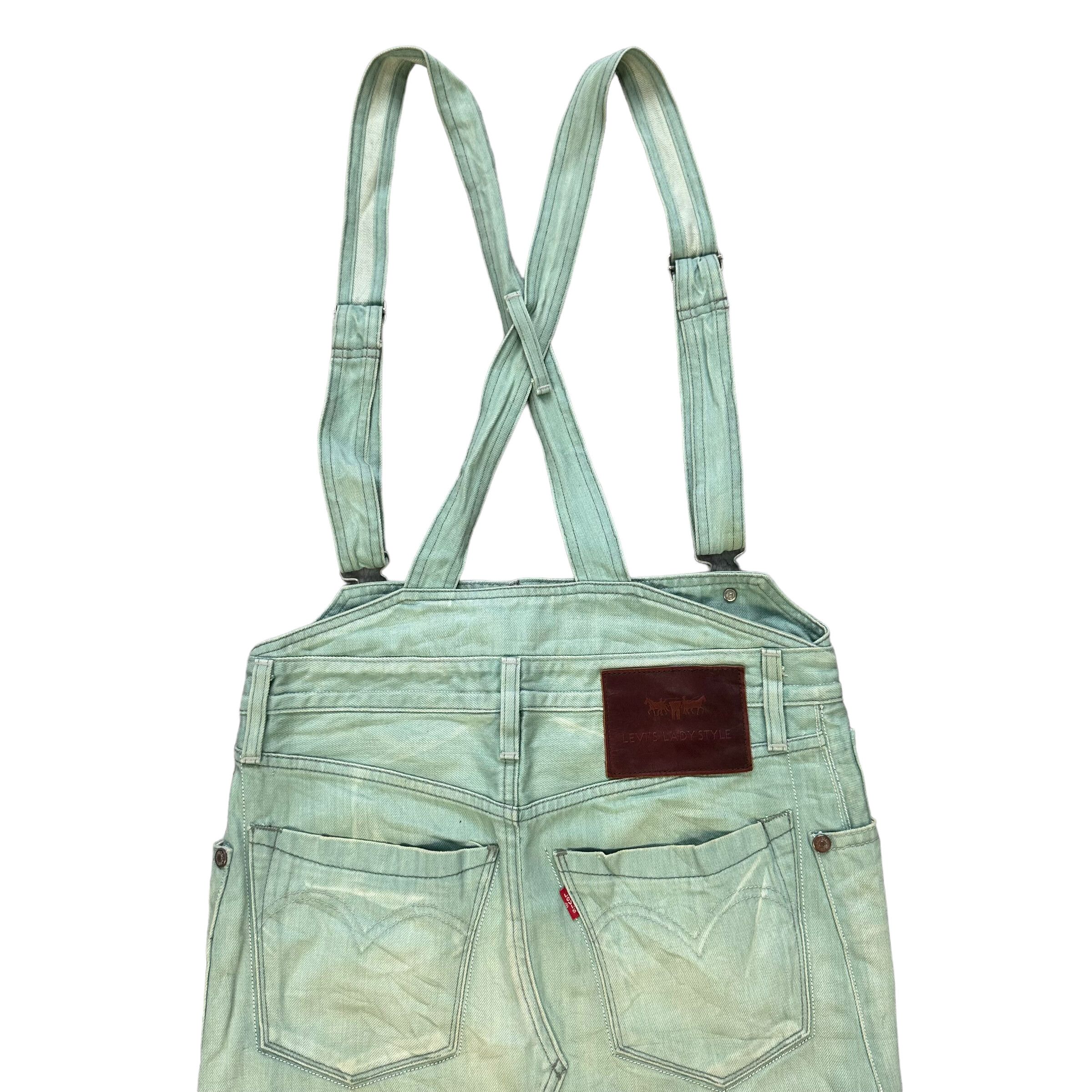 LEVIS LADY STYLE OVERALL MINI SKIRT IN GREEN DENIM #8659-019 - 12