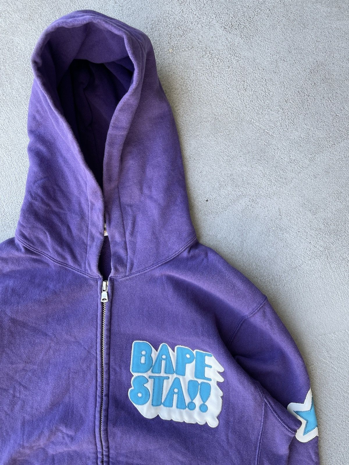 Bape Bapesta Purple Stars Zip Hoodie (M) - 4