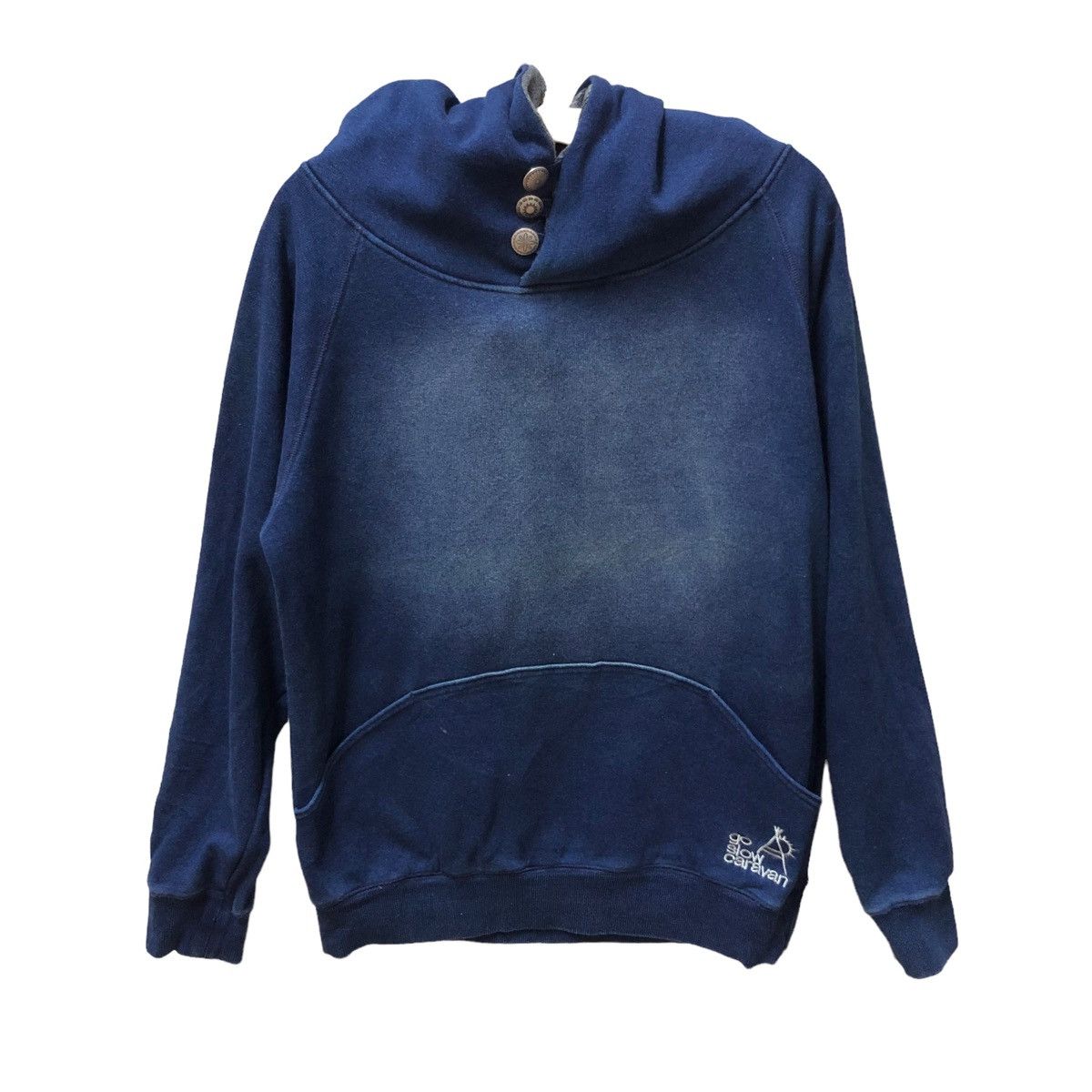 Japanese Brand - Go slow caravan blue denim hoodie - 1