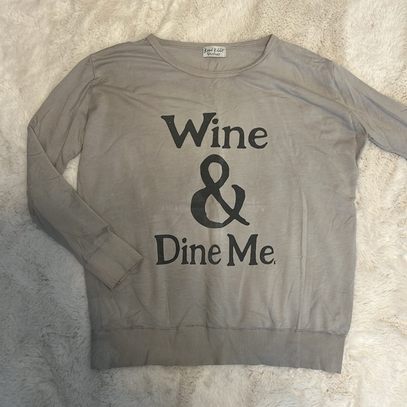 Royal Rabbit “Wine & Dine Me” Oversized French Terry Crewneck Sweatshirt - 3