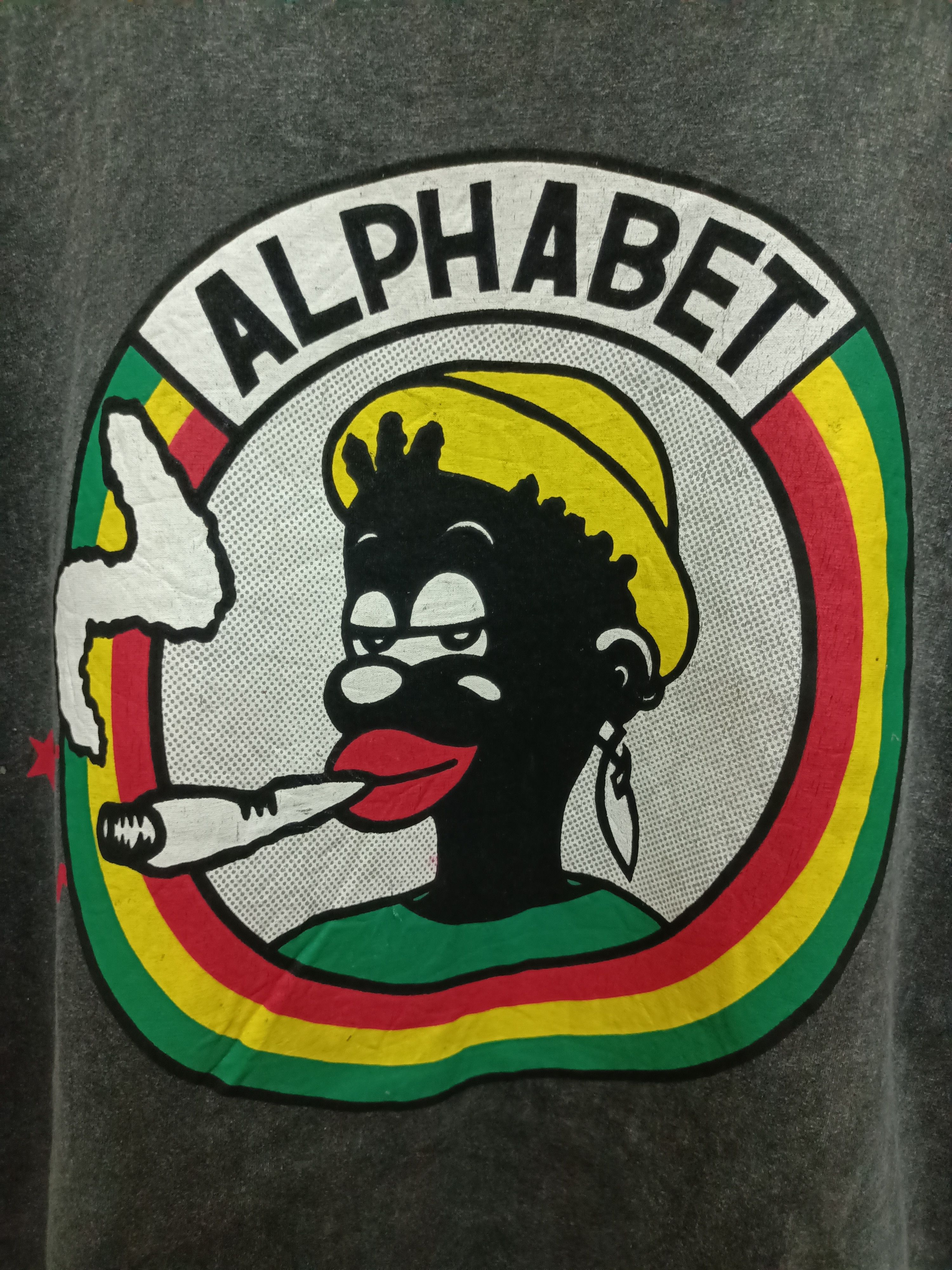 Vintage 90s ALPHABET Reggae Rasta Back Hit Printed Tee - 11