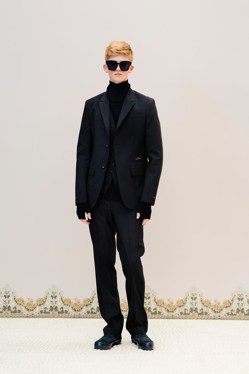 16aw instant calm straight leg wool trousers - 1
