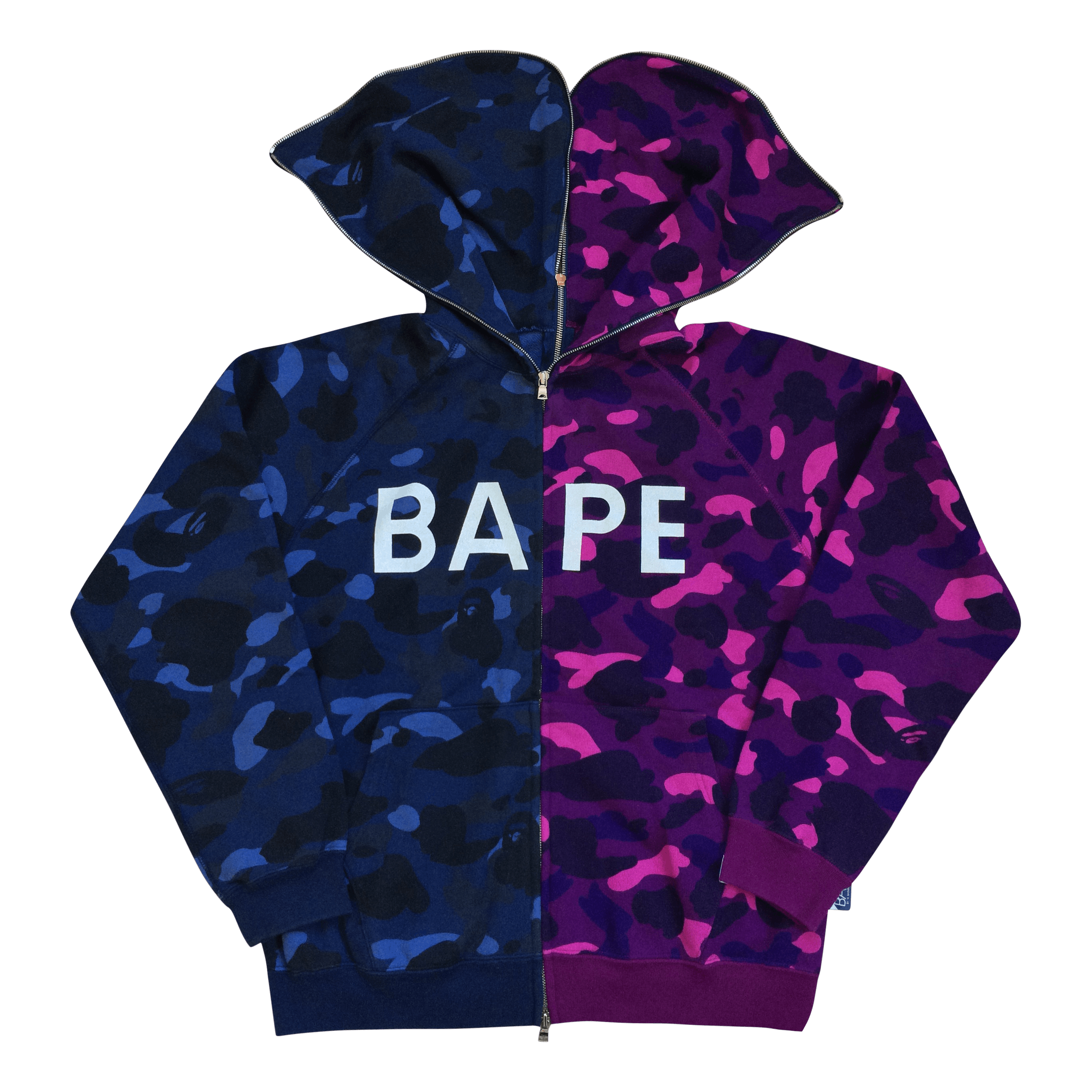 Color Camo Split Full Zip Hoodie - 1