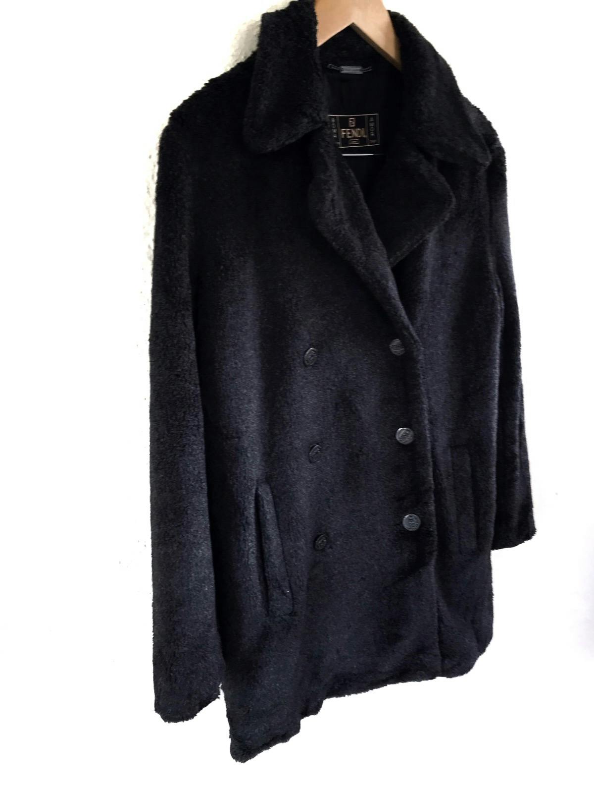 FENDI Jeans Boa Coat/ Fur Jacket Made in Italy - 3