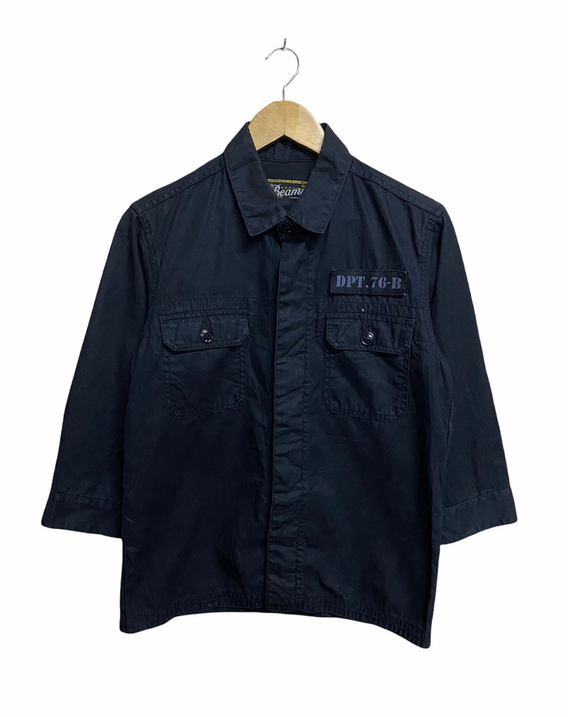 🔥SALE🔥BEAMS SHIRTS JACKET MILITARY STYLE 3 QUARTER SLEEVE - 1