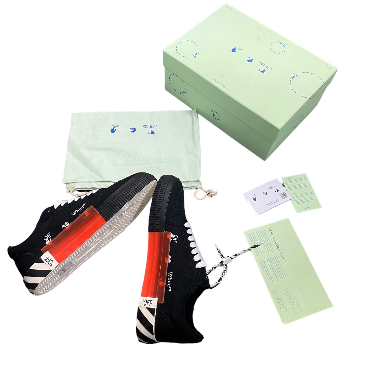 OFF WHITE VULCANIZED LOW TOP SNEAKERS - 6
