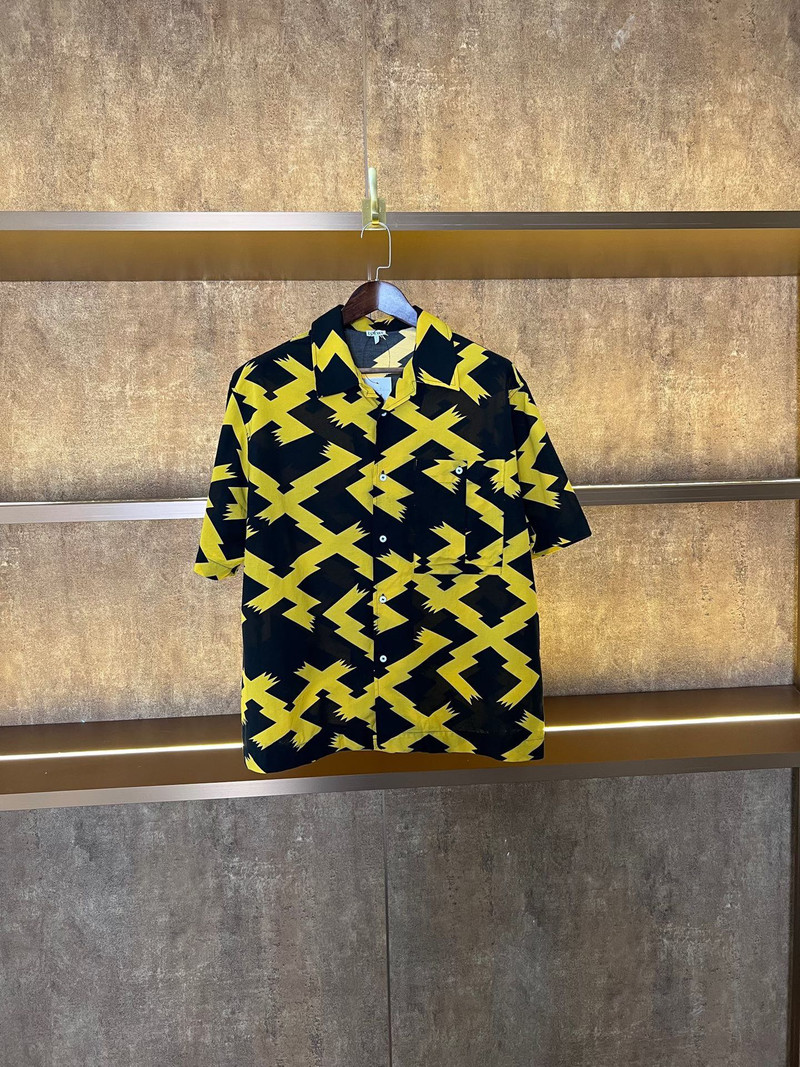 Buy Loewe Eln Allover Printed Short-Sleeve Shirt 'Black/Yellow’ - 1