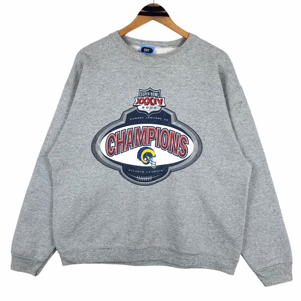 Vintage NFL Super Bowl Los Angeles RAMS Crewneck Sweatshirt - 1