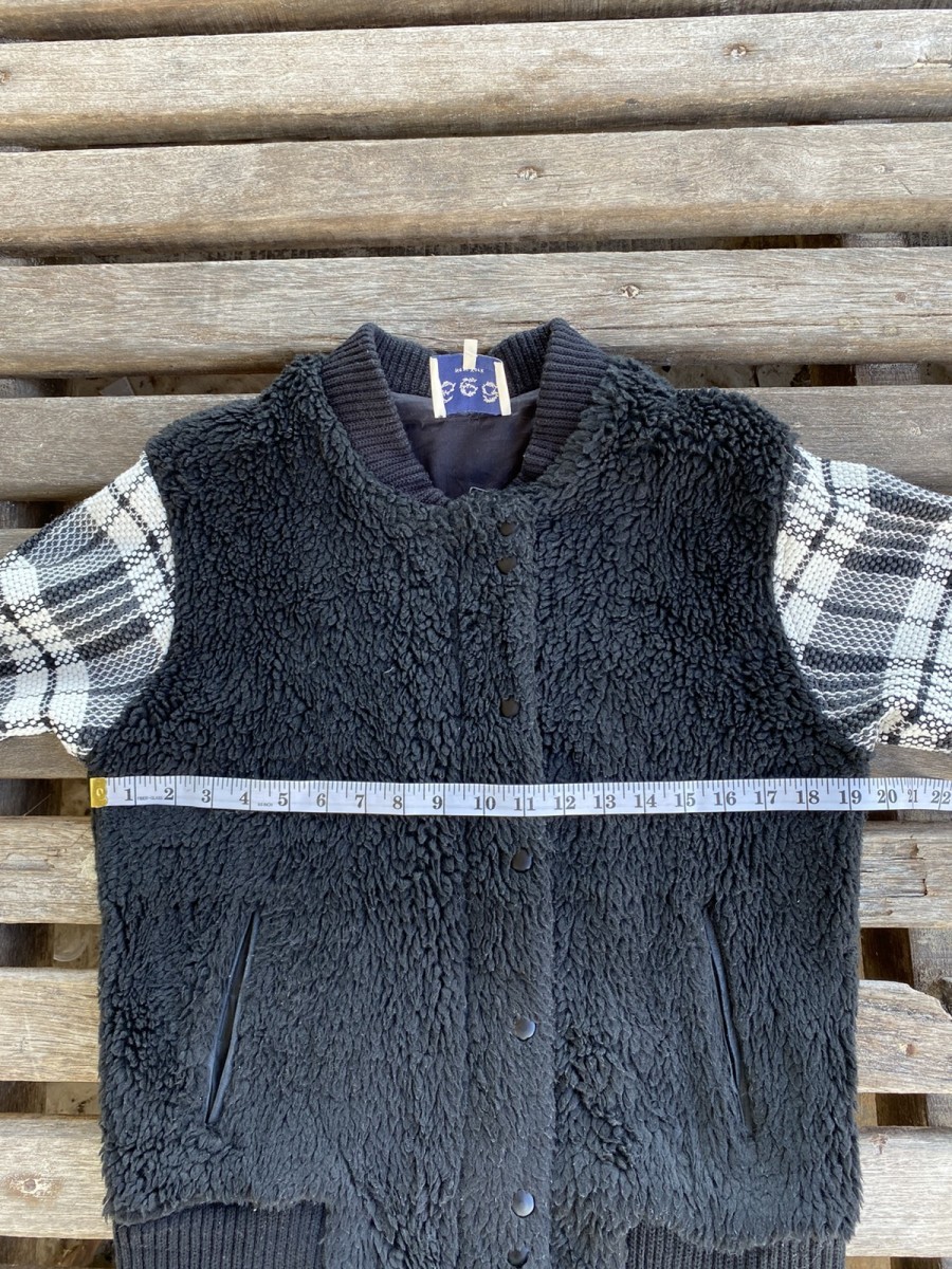 Made In Usa - ŠÊÄ Crochet Sleeves Sherpa Fleece Jacket Made in USA - 12