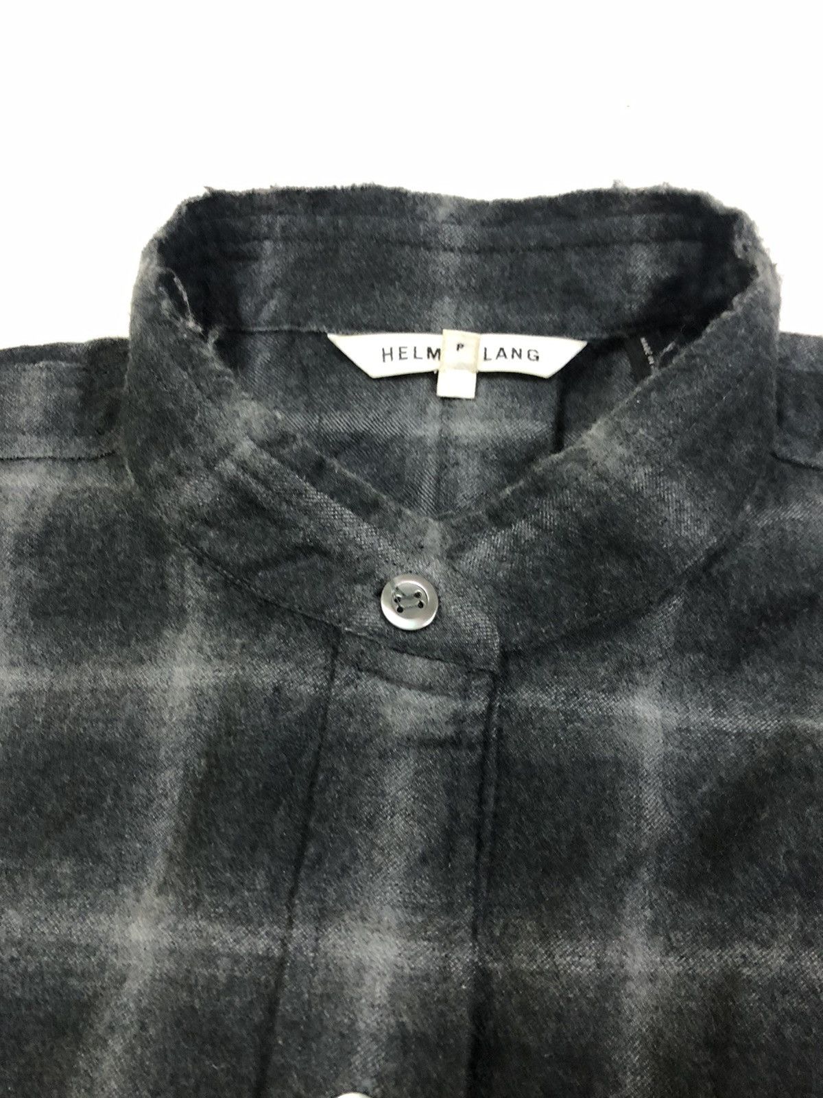 Helmut Lang Oversized Shadowed Plaid Bondage Wool Shirt - 10